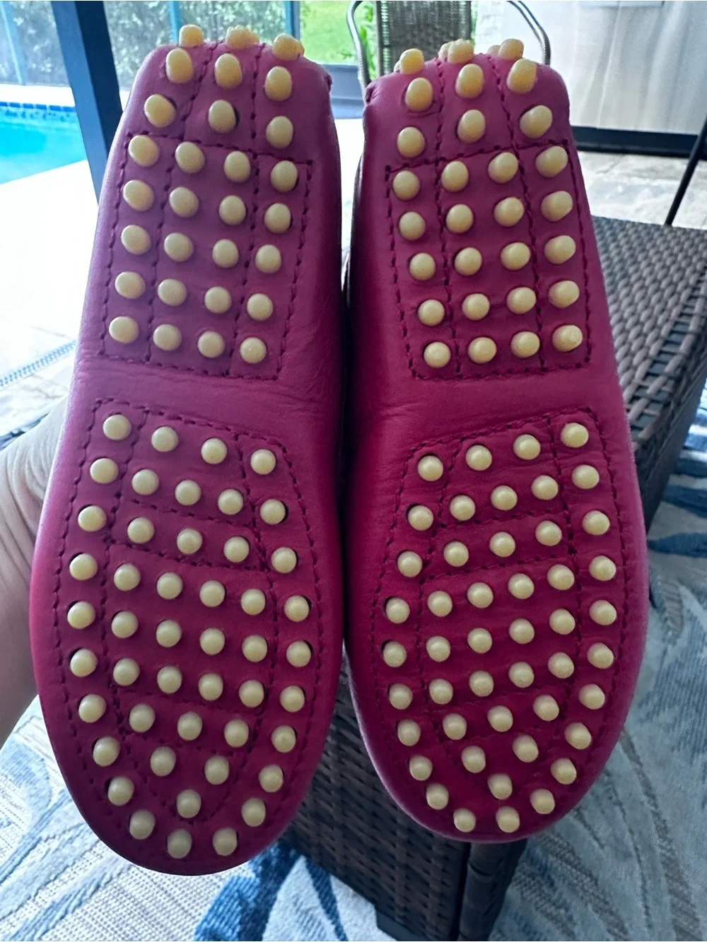 Kids' Red Leather Moccasin Loafers